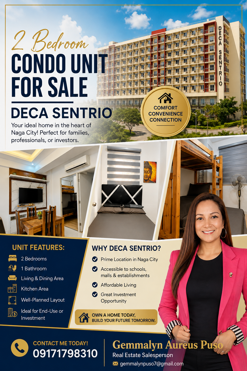 2 BR CONDO FOR SALE - DECA SENTRIO in Bicol — real estate listing image 1